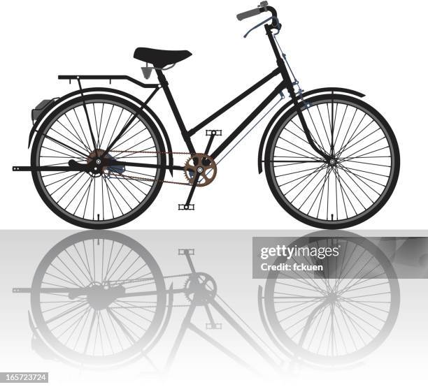 bicycle silhouette - tail lights stock illustrations