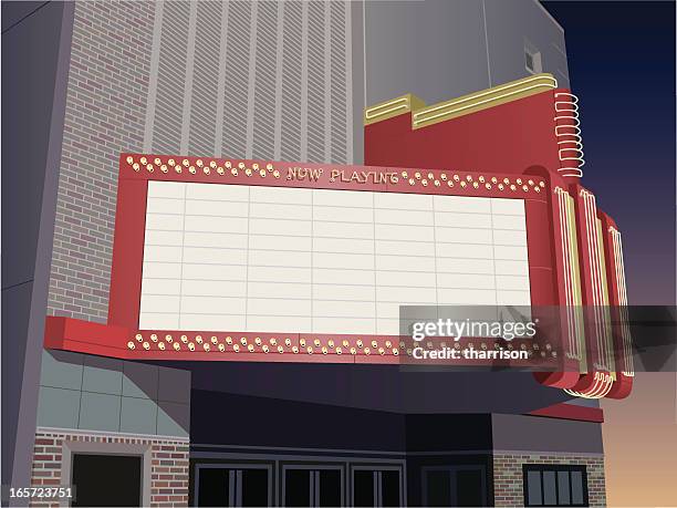 anzeigetafel für kino oder theater - anzeigetafel für kino oder theater stock-grafiken, -clipart, -cartoons und -symbole