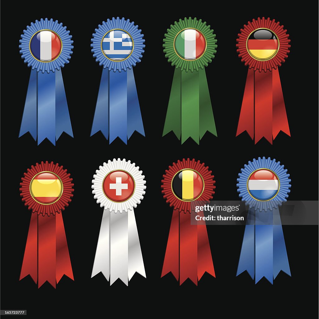 Countries Grad Colorful Ribbon World Flag Award Ribbons Europe High-Res Vector Graphic - Getty Images