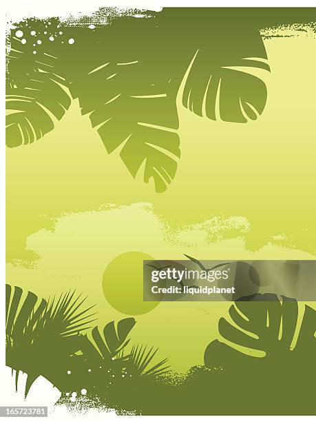 tropic leaf background - banana leaves stock illustrations