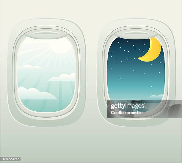 stockillustraties, clipart, cartoons en iconen met aircraft window - cabine