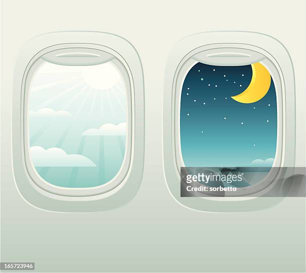 aircraft window - passenger cabin stock illustrations