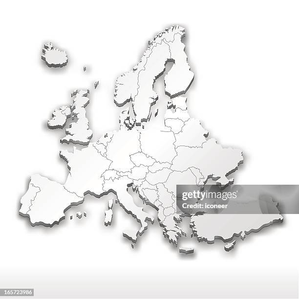 europe map white - 歐洲 幅插畫檔、美工圖案、卡通及圖標