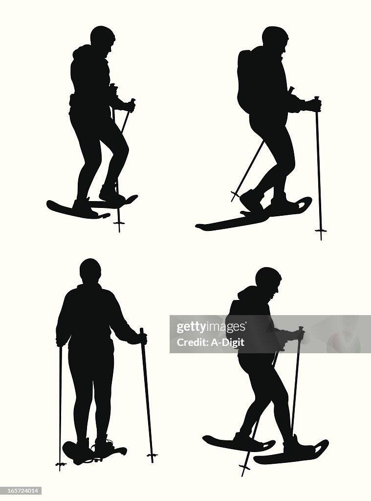 Snowshoe-ing Vector Silhouette