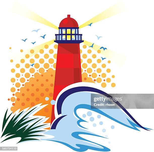 lighthouse - lighthouse waves stock illustrations