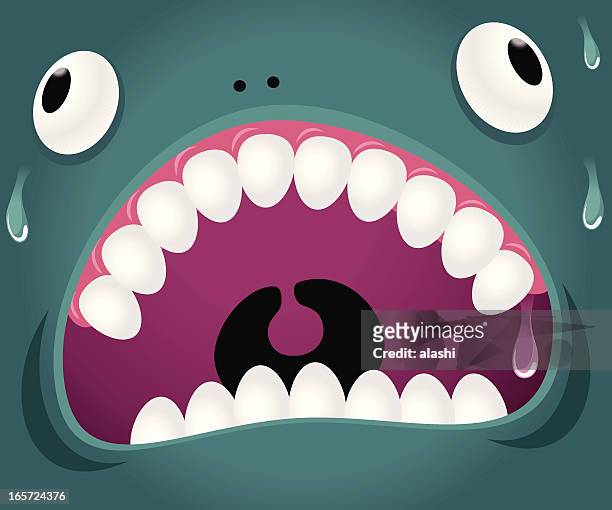 monster emotion: crazy - saliva bodily fluid stock illustrations