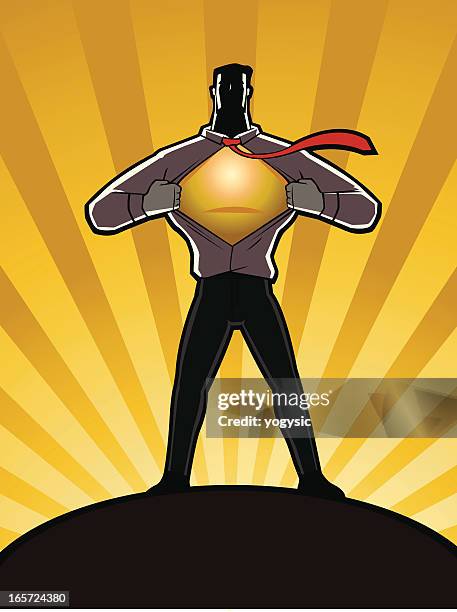 superhero transformation - everyday hero vector stock illustrations