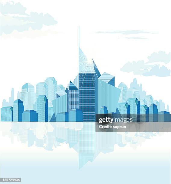 abstract generic downtown - generic location stock illustrations
