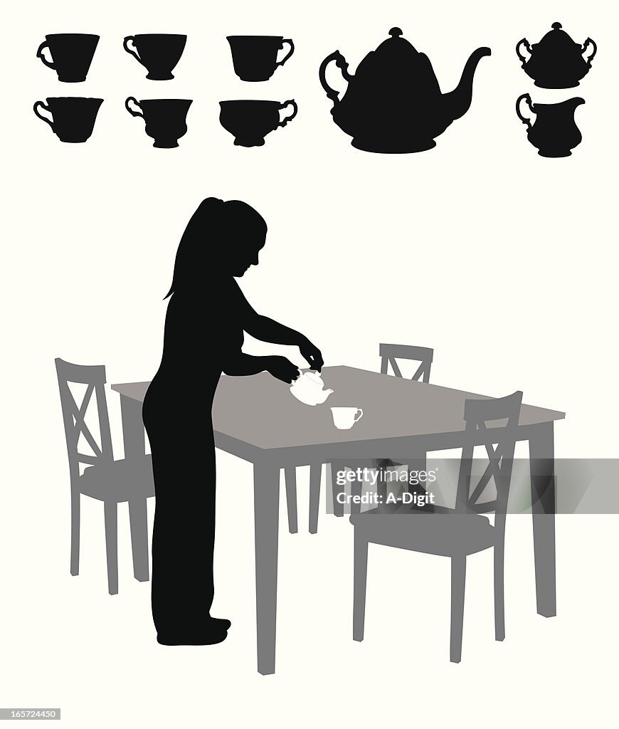 Tea For One Vector Silhouette