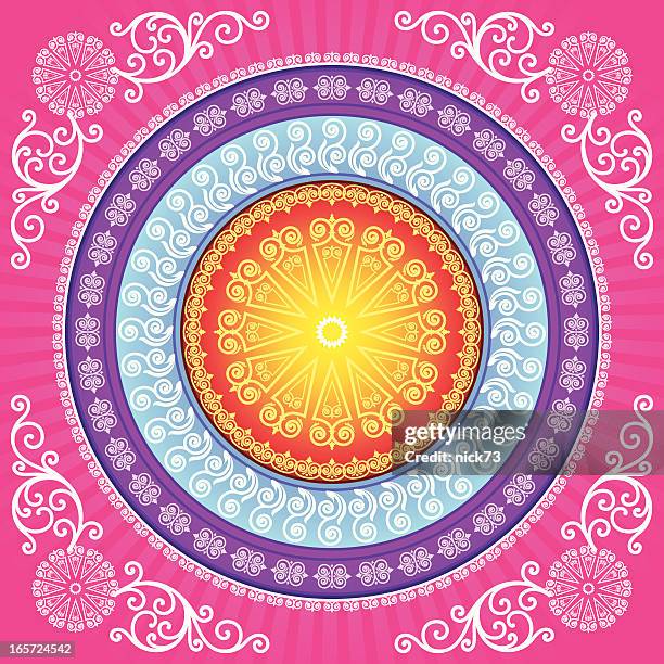 illustrazioni stock, clip art, cartoni animati e icone di tendenza di mandala design - rangoli