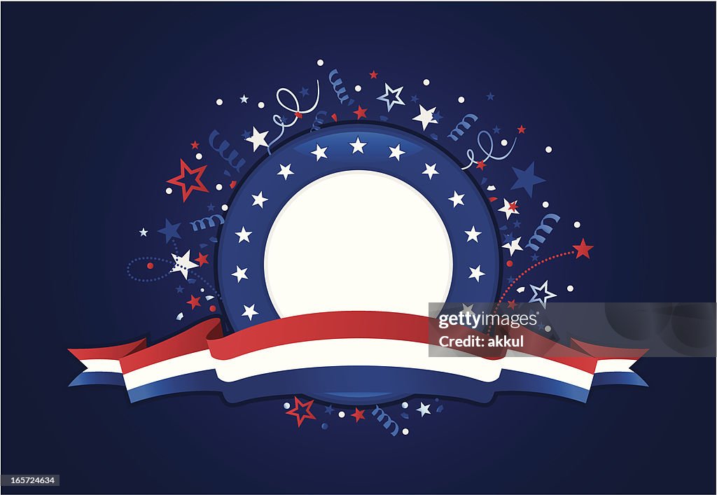 A red, white and blue graphic of patriotism