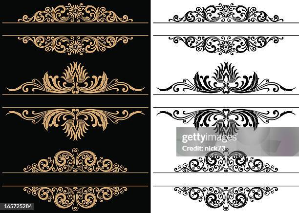 decorative border - flower decoration stock illustrations