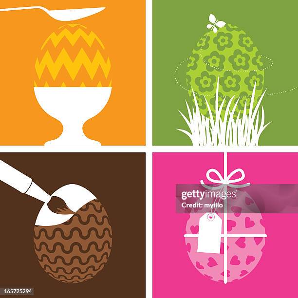 illustrations, cliparts, dessins animés et icônes de concepts de pâques - coquetier