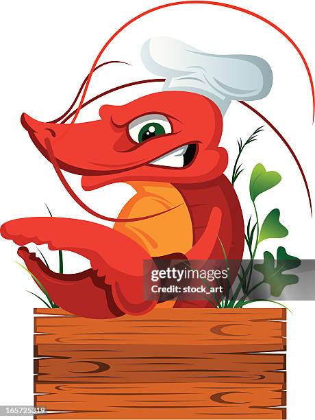 crawfish - chef hands stock illustrations