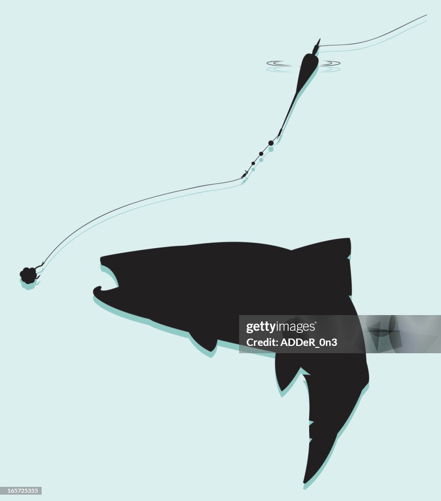 Trout Float Fishing Silhouette