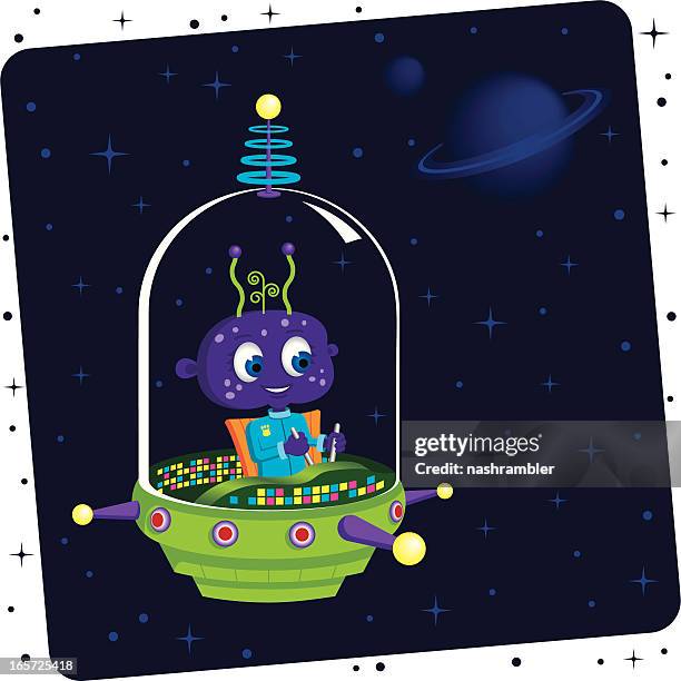 martian flying ufo - space probe stock illustrations