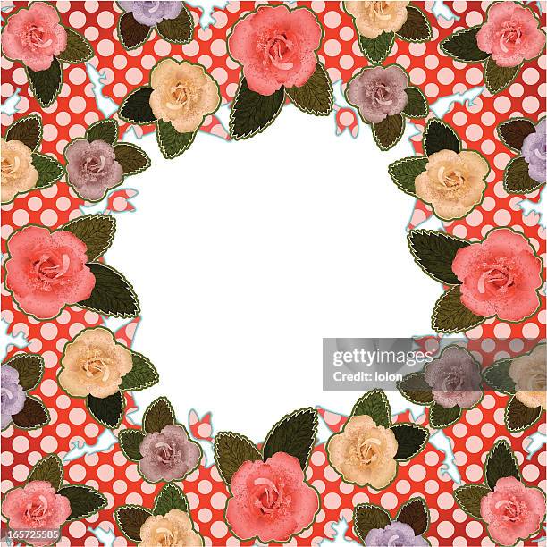 flamenco and roses frame - flamenco rosa stock illustrations