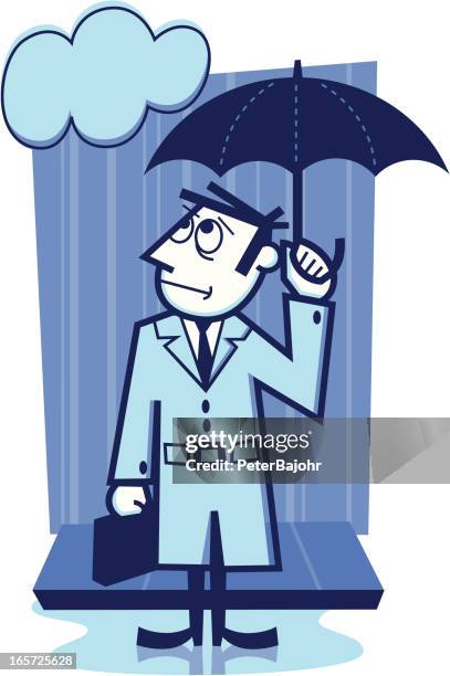 rainy day businessman - puddle stock illustrations