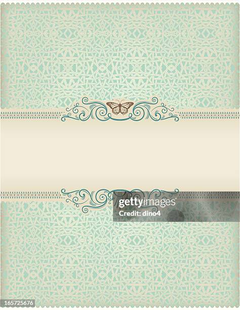 butterfly frame - scalloped pattern stock illustrations