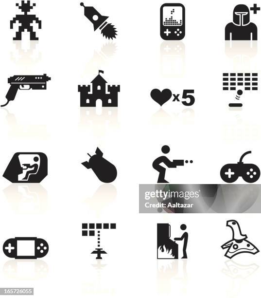 black symbols - arcade gaming - console controller stock illustrations