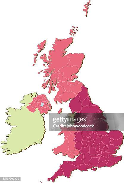 uk counties countries three - northern ireland vector stock illustrations