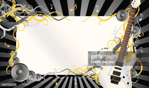 white guitar banner - jazz instruments stock illustrations