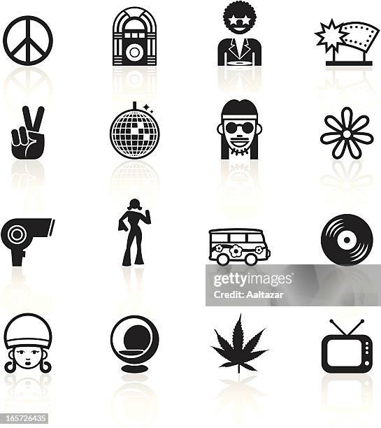 black symbols - retro - vintage television white background stock illustrations