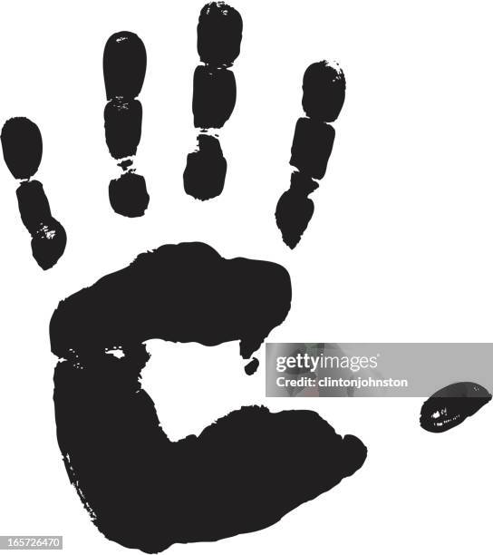 grunge-hand - handabdruck stock-grafiken, -clipart, -cartoons und -symbole