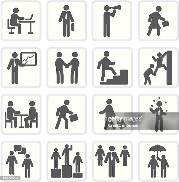 black and white business and marketing icon series - it support white background stock illustrations