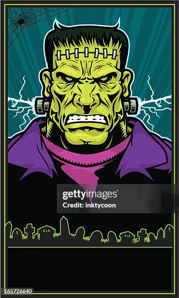 ilustrações de stock, clip art, desenhos animados e ícones de frankenstein monstro poster - frankenstein