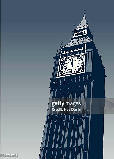 big ben handzeichnung - big ben stock-grafiken, -clipart, -cartoons und -symbole