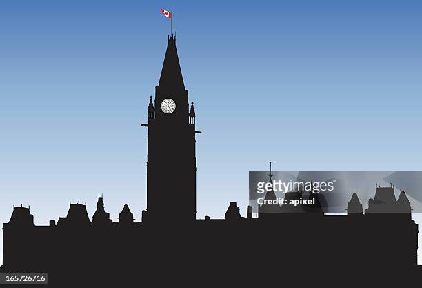 parliament buildings, ottawa - parliament hill canada stock illustrations