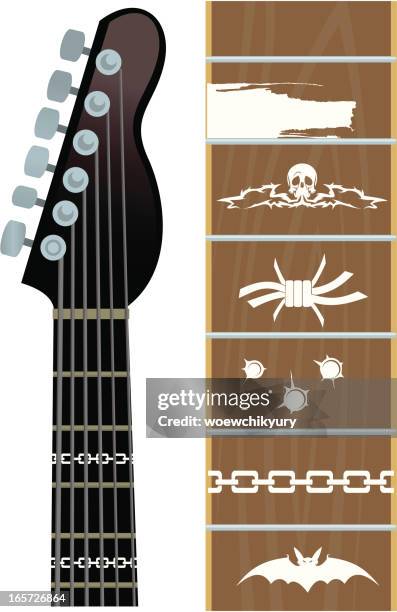 design for a fingerboard - guitar strings stock illustrations