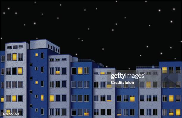 city at night - horizontal blinds stock illustrations