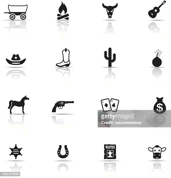 stockillustraties, clipart, cartoons en iconen met various icon sets for cowboys and horses - werkdier