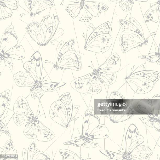 seamless butterflies - butterfly print stock illustrations