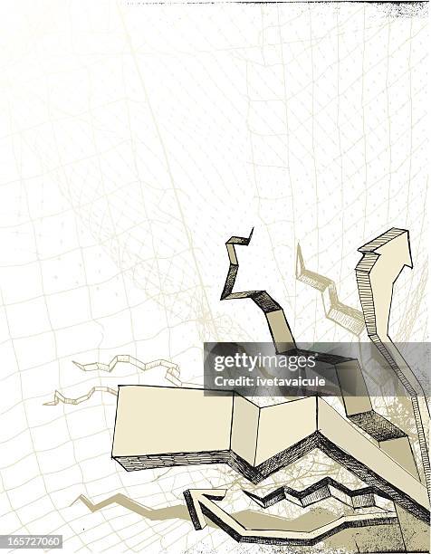 doodles, arrows and frames on mesh background - multiple angles stock illustrations