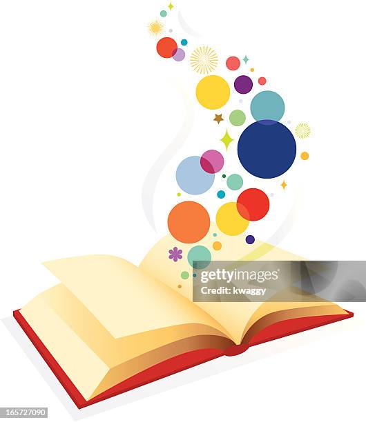 stockillustraties, clipart, cartoons en iconen met open book - verhalen vertellen