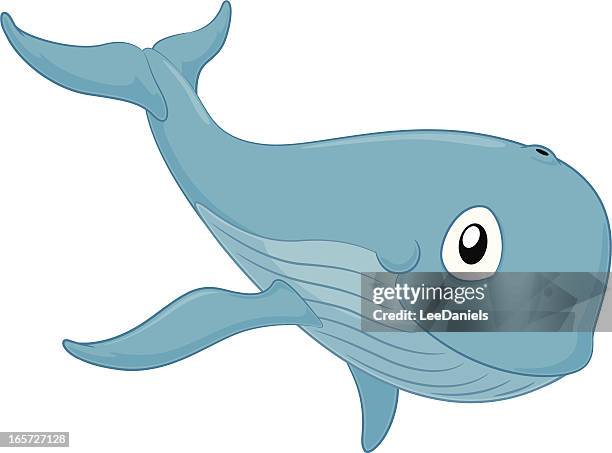 whale cartoon - blue whale stock illustrations