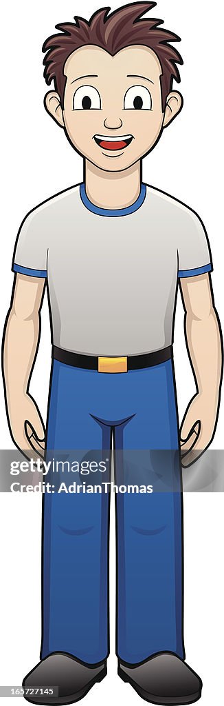 Man Standing Casually Cartoon Character High-Res Vector Graphic - Getty  Images
