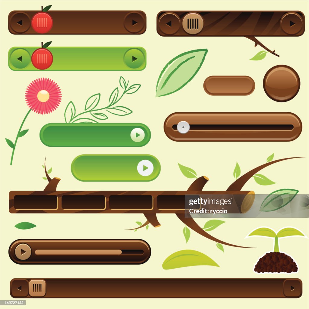 Interface Nature Nature Interface Elements High-Res Vector Graphic - Getty Images