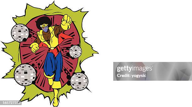 disco hero - funny dancing stock illustrations