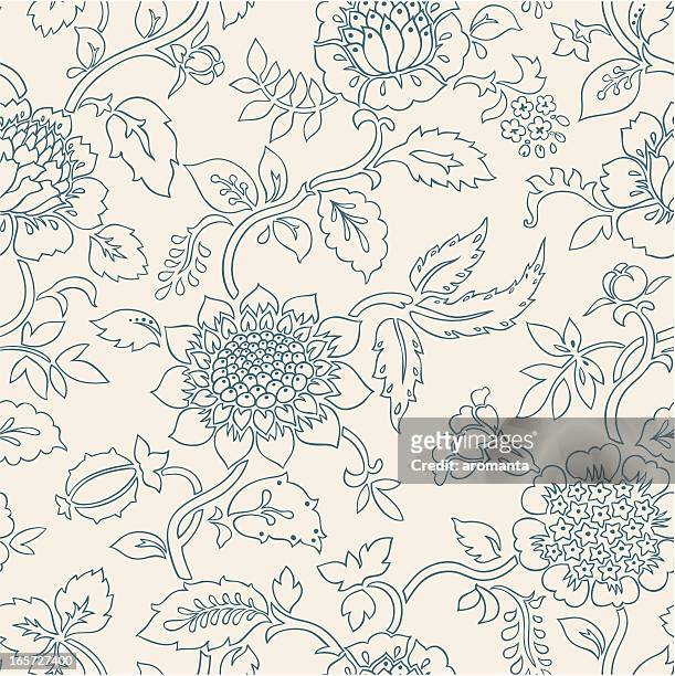 contour seamless pattern - foliate pattern stock illustrations