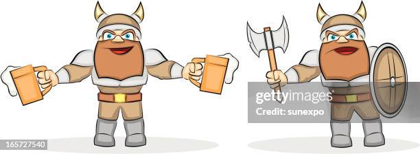 funny vikings - axe isolated stock illustrations
