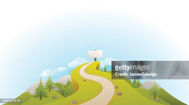 road to success landscape - footpath stock illustrations