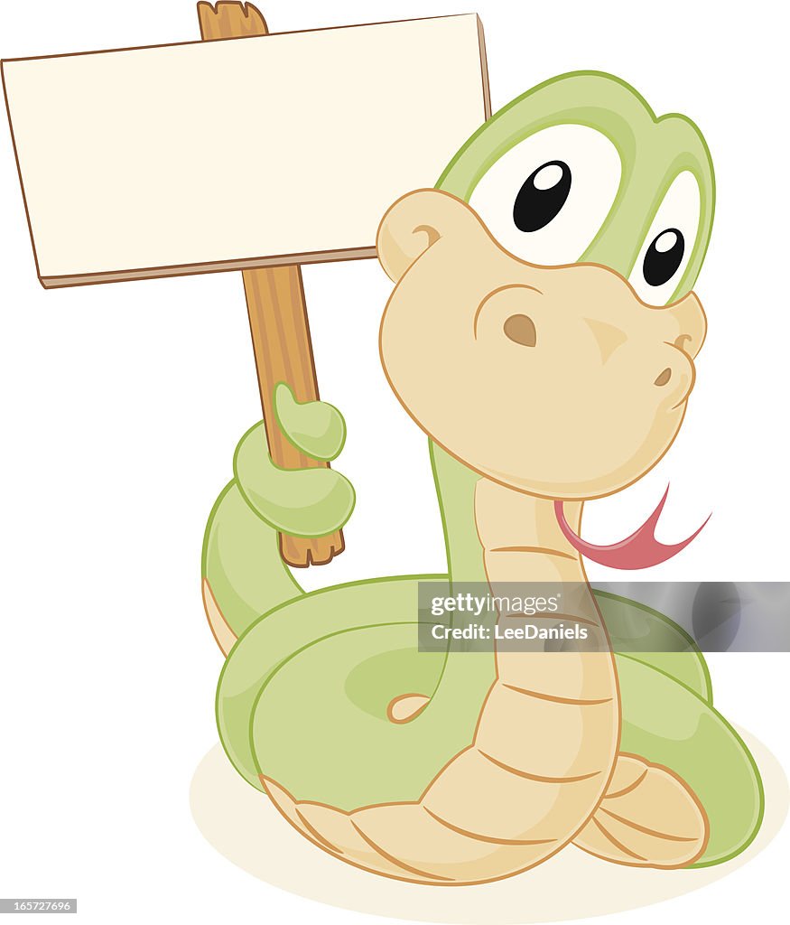 Snake Holding A Blank Sign High-Res Vector Graphic - Getty Images