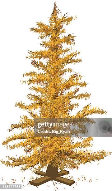 dry christmas tree - dead plant stock illustrations