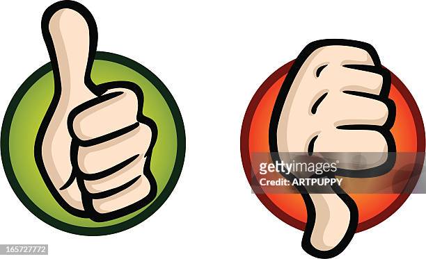 thumbs up and down icons - thumbs up stock illustrations