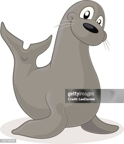 stockillustraties, clipart, cartoons en iconen met seal cartoon - sea lion