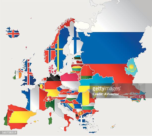 illustrazioni stock, clip art, cartoni animati e icone di tendenza di bandiere europa - polonia